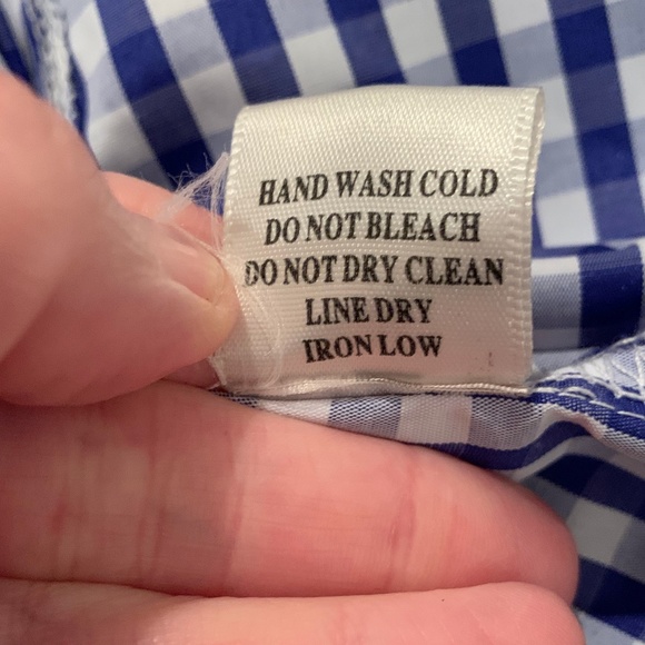 Fashion Nova V-neck Wrap Top Blue and White Gingham Print Medium - Picture 6 of 6